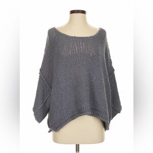 Free People Grey Blue Knit Sweater